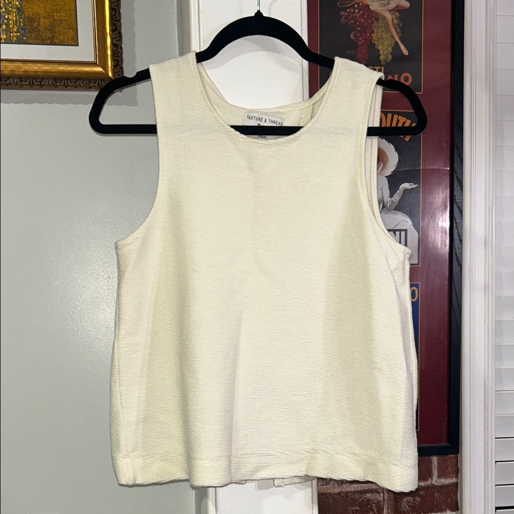Madewell Cream Textured Sleeveless Knit Tank